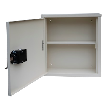 Omnimed Patient Security Cabinet with Programmable E-Lock, 4"/Shallow, Beige 291600-BG